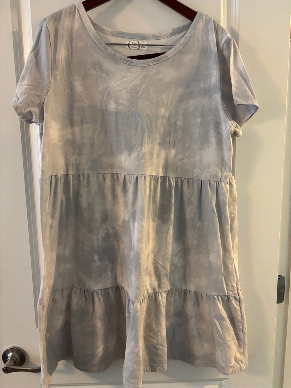 Maurices Light Gray Tie-Dye Mini Dress